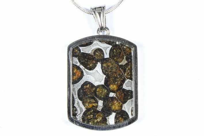 Sericho Pallasite Dog Tag Meteorite Pendant - Kenya #380532